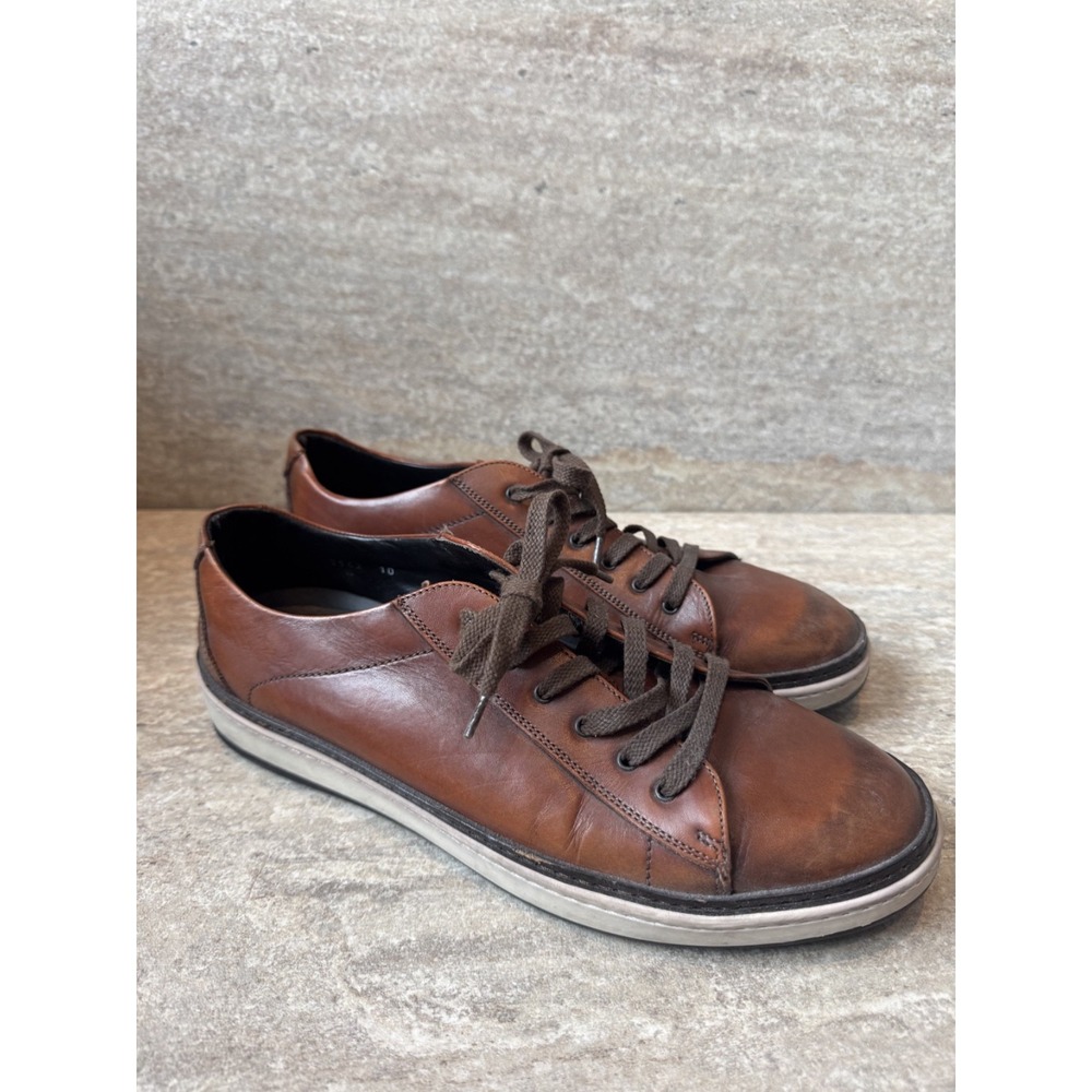 To Boot New Yirk Adam Derick Men's Brown Leather LowTop Sneakers Sz 10